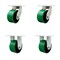 Service Caster 6'' Heavy Duty Green Poly on Cast Iron Caster Set 2 Swivel Locks 2 Rigid, 4PK CRAN-SCC-KP92S630-PUR-GB-BSL-2-R-2 - alternate 1